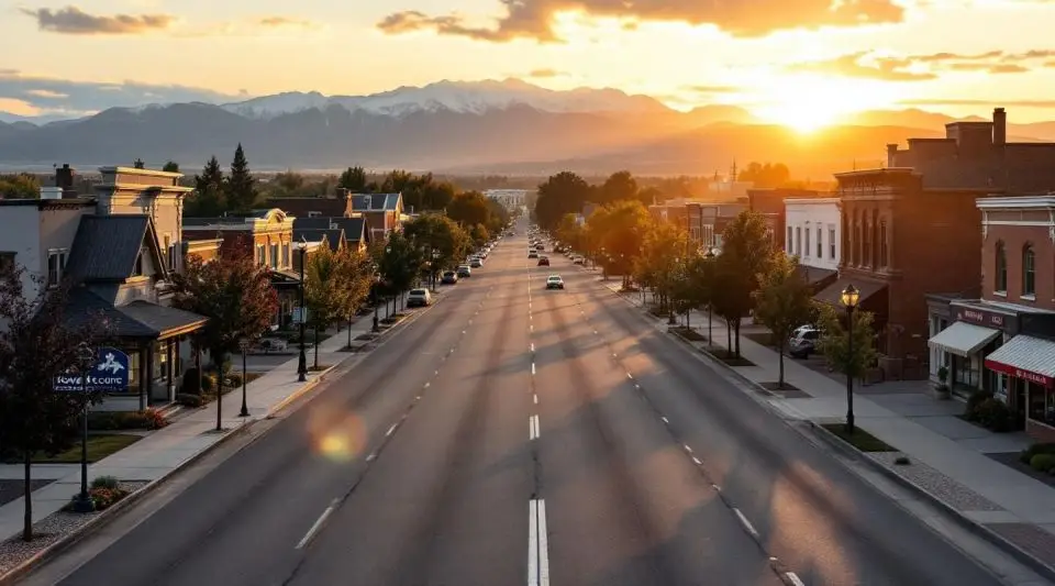 A professional restoration truck parked on a residential street in Severance with the Front Range mountains in the background.